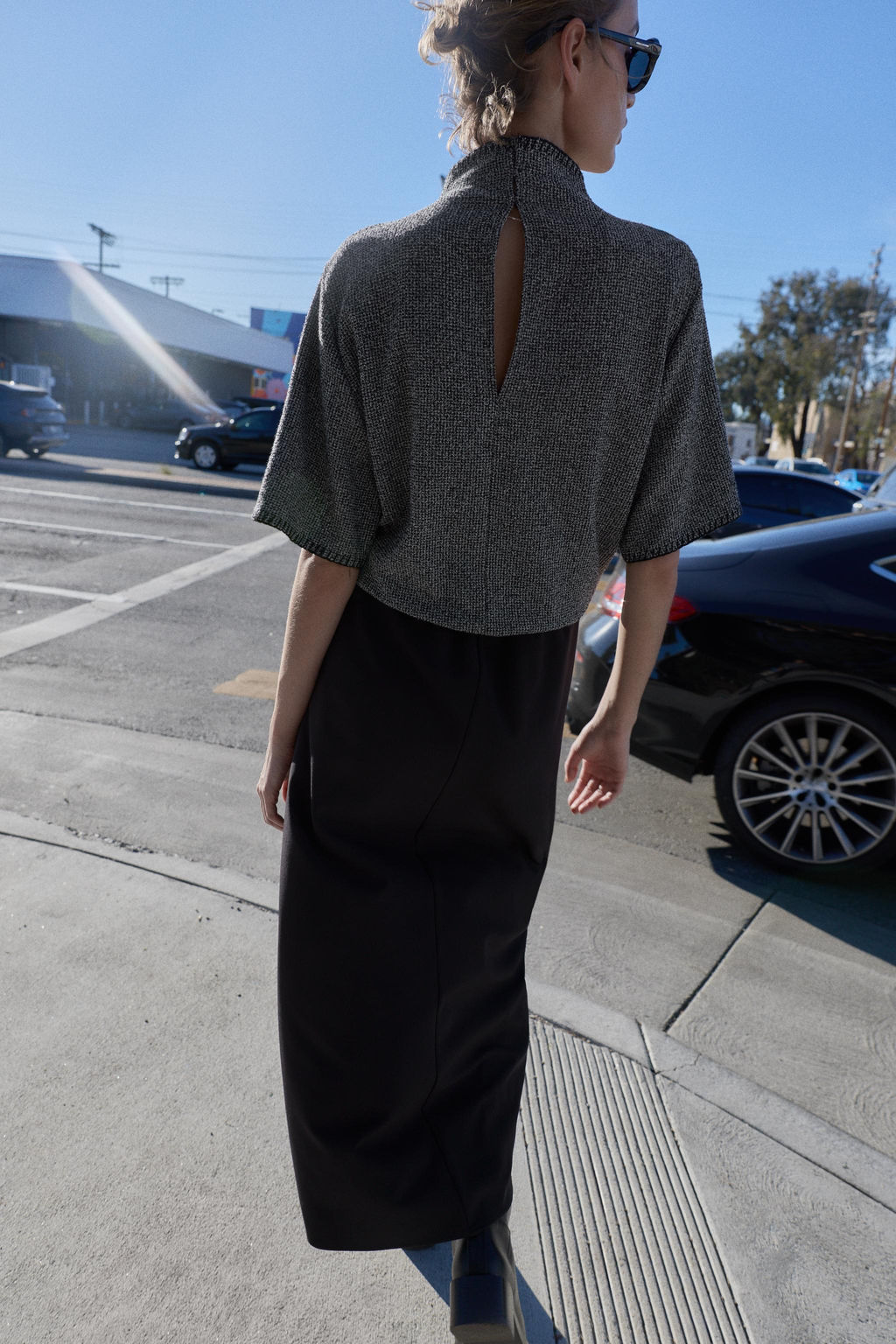 VESTIDO MIDI COMBINADO / Gris medio - Zara фото 3