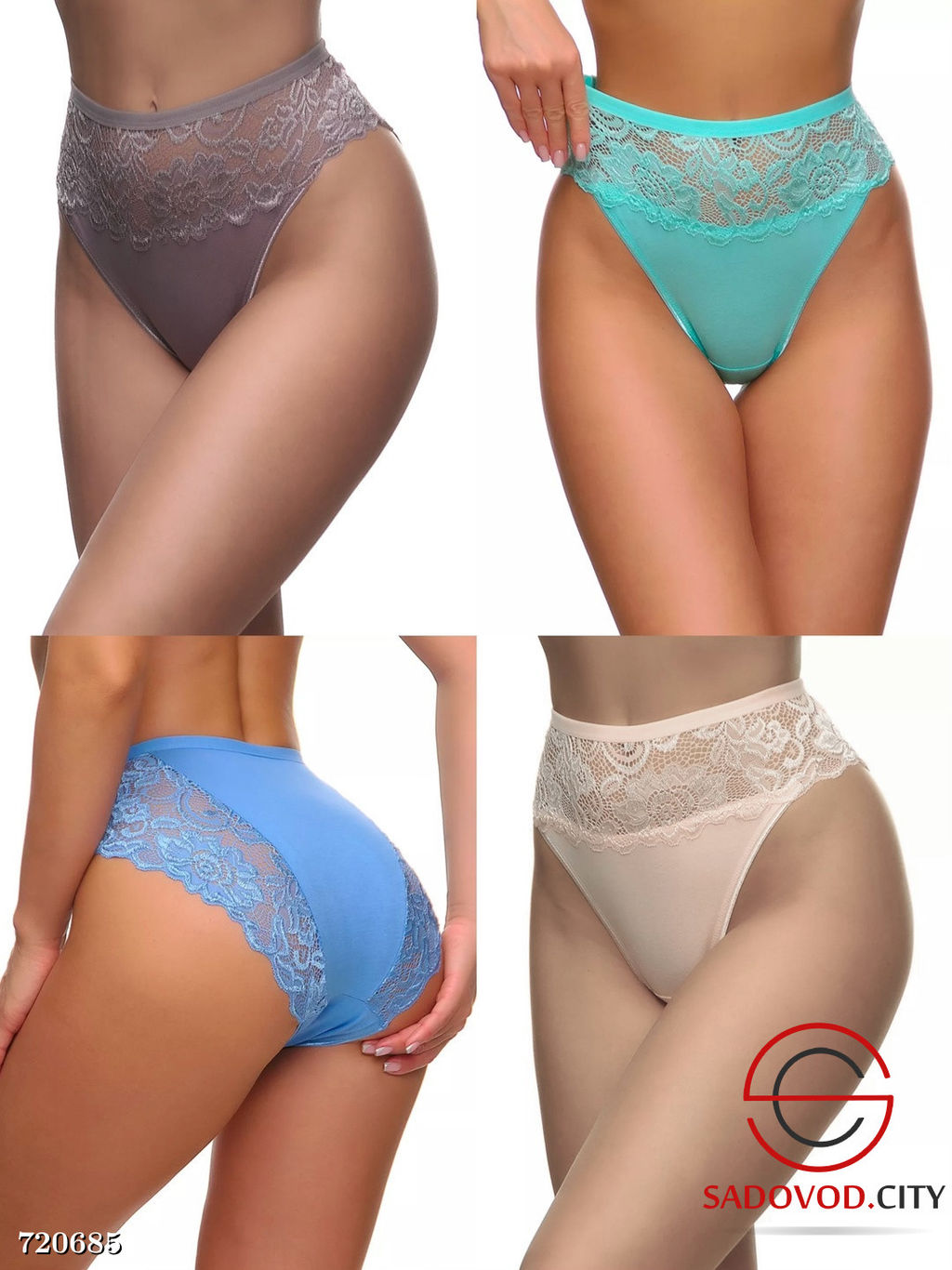 Трусики женские кружевные, 10 шт