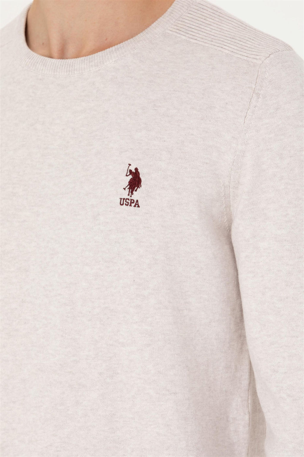 U. S. Polo Assn Мужской базовый свитер из каменного меланжа - U.s. polo assn фото 14