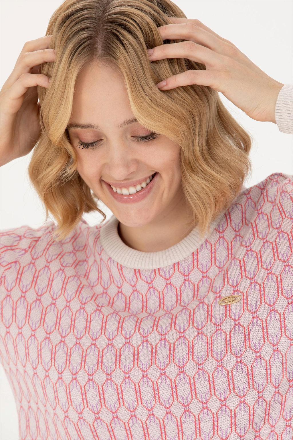 Женский кремовый свитер с круглым вырезом Неожиданная скидка в корзине - U.s. polo assn фото 2