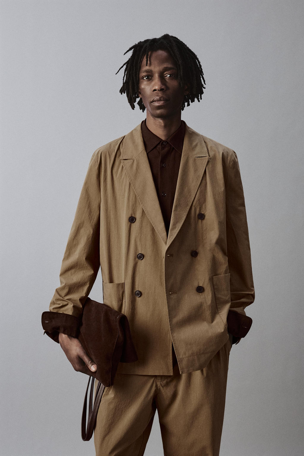 BLAZER CRUZADA TRAJE RELAXED FIT / Camel claro - Zara фото 2