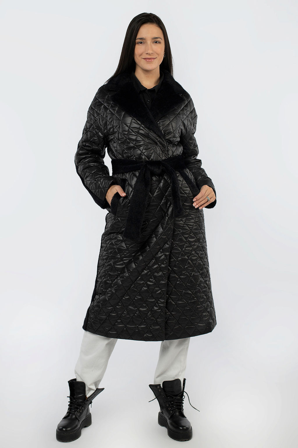 Пальто женское демисезонное (пояс) - El podio фото 13