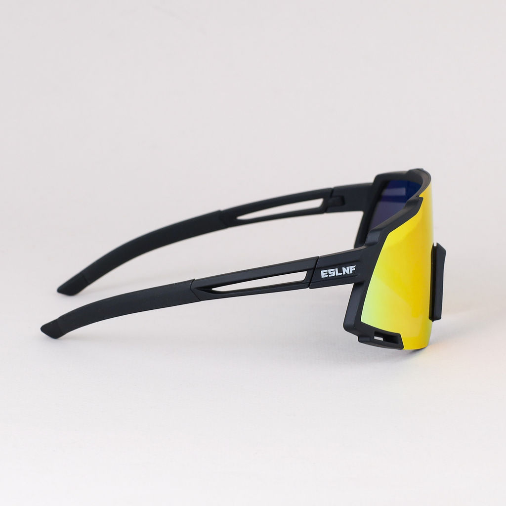 Очки спортивные солнцезащитные ESLNF. ударопрочные. Линза: HD POLARIZED-Зеркальная. Silicone переносица и боковые душки. Черный-Оранжевый /уп 50/ - ГалеонТрейд фото 6