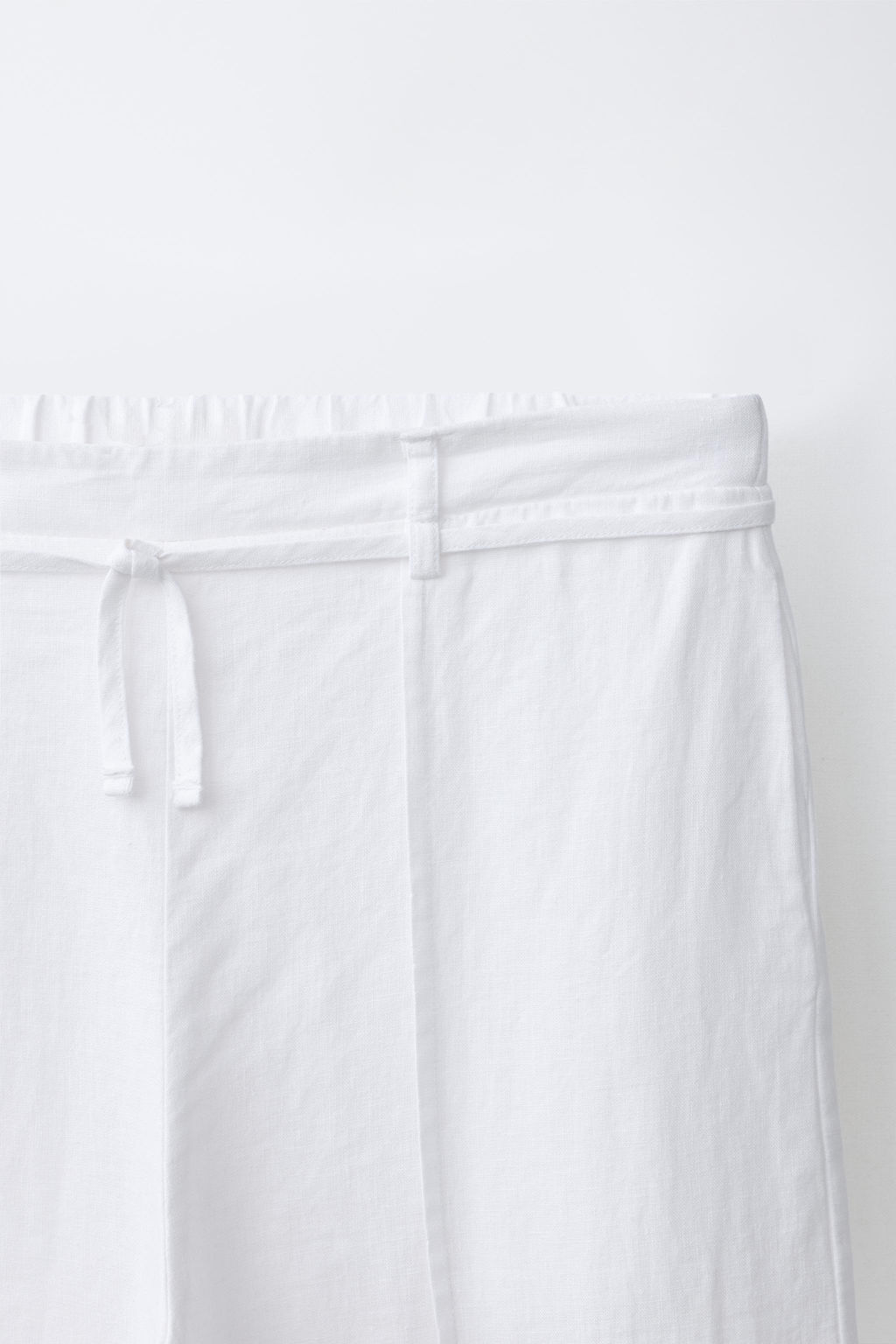 PANTAL?N RECTO CORD?N CON LINO / Blanco roto - Zara фото 4