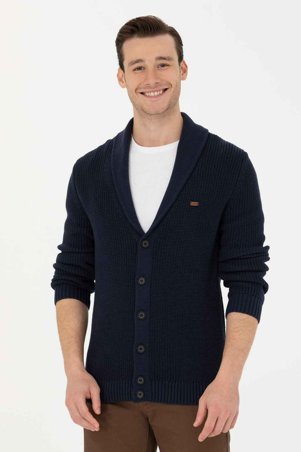 Мужской темно-синий трикотажный кардиган - U.s. polo assn фото 17