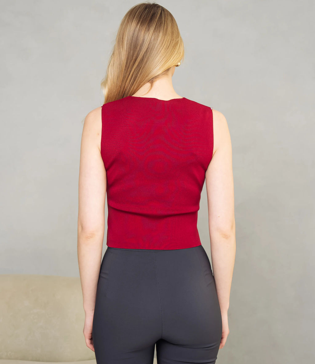 Жилет #КТ31030, бордовый