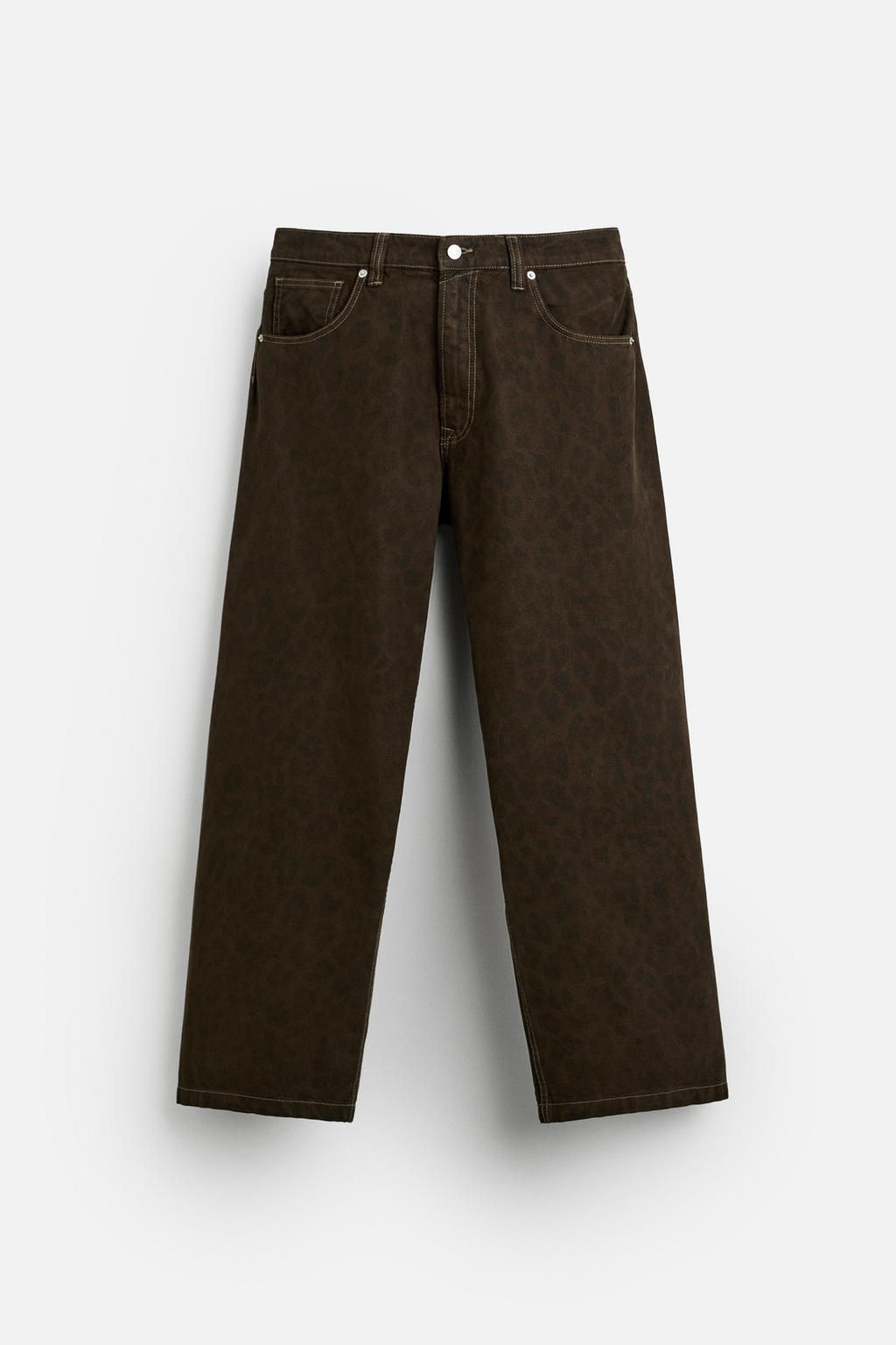 ANIMAL PRINT BAGGY FIT TROUSERS - Zara фото 6