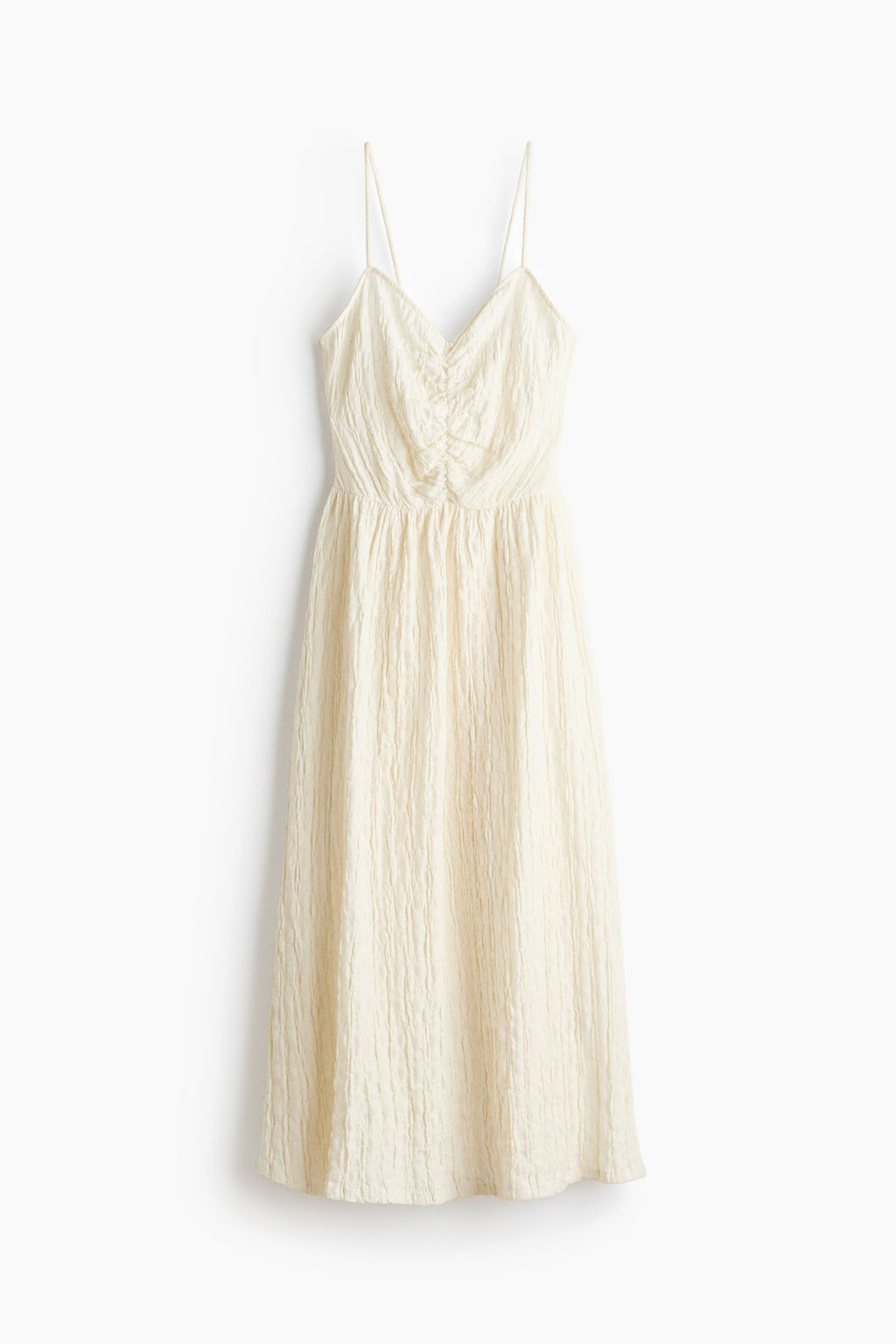 Vestido efecto arrugado con tirantes finos