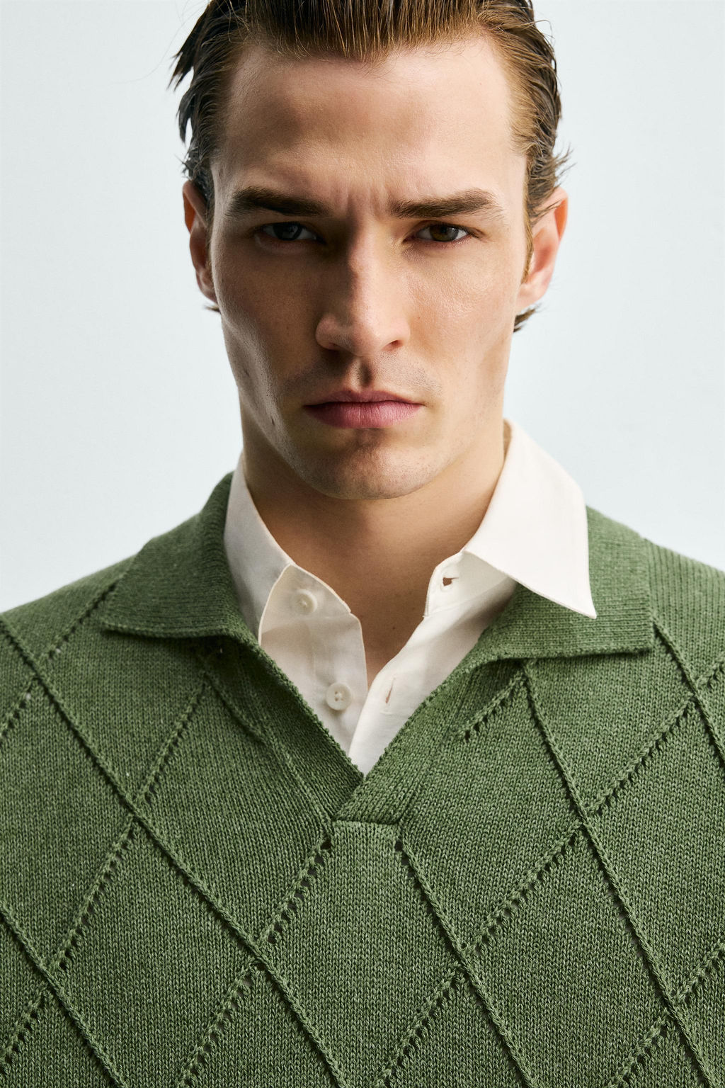 OPENWORK TEXTURED KNIT POLO SHIRT - Zara фото 14