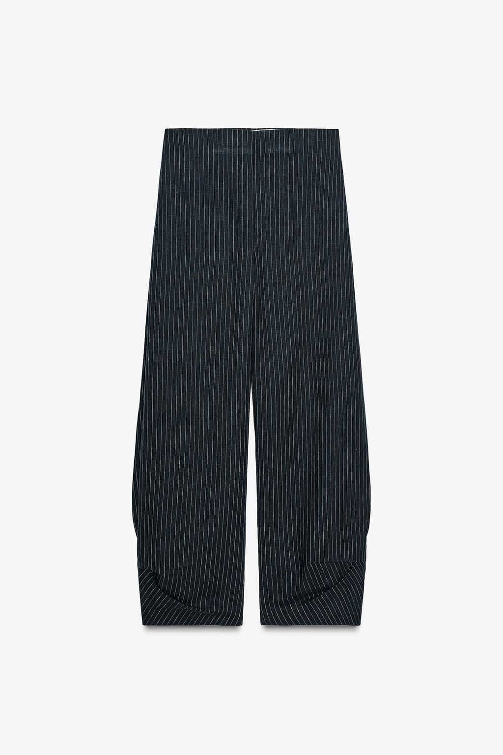 STRIPED BALLOON LINEN BLEND TROUSERS ZW COLLECTION - Zara фото 4