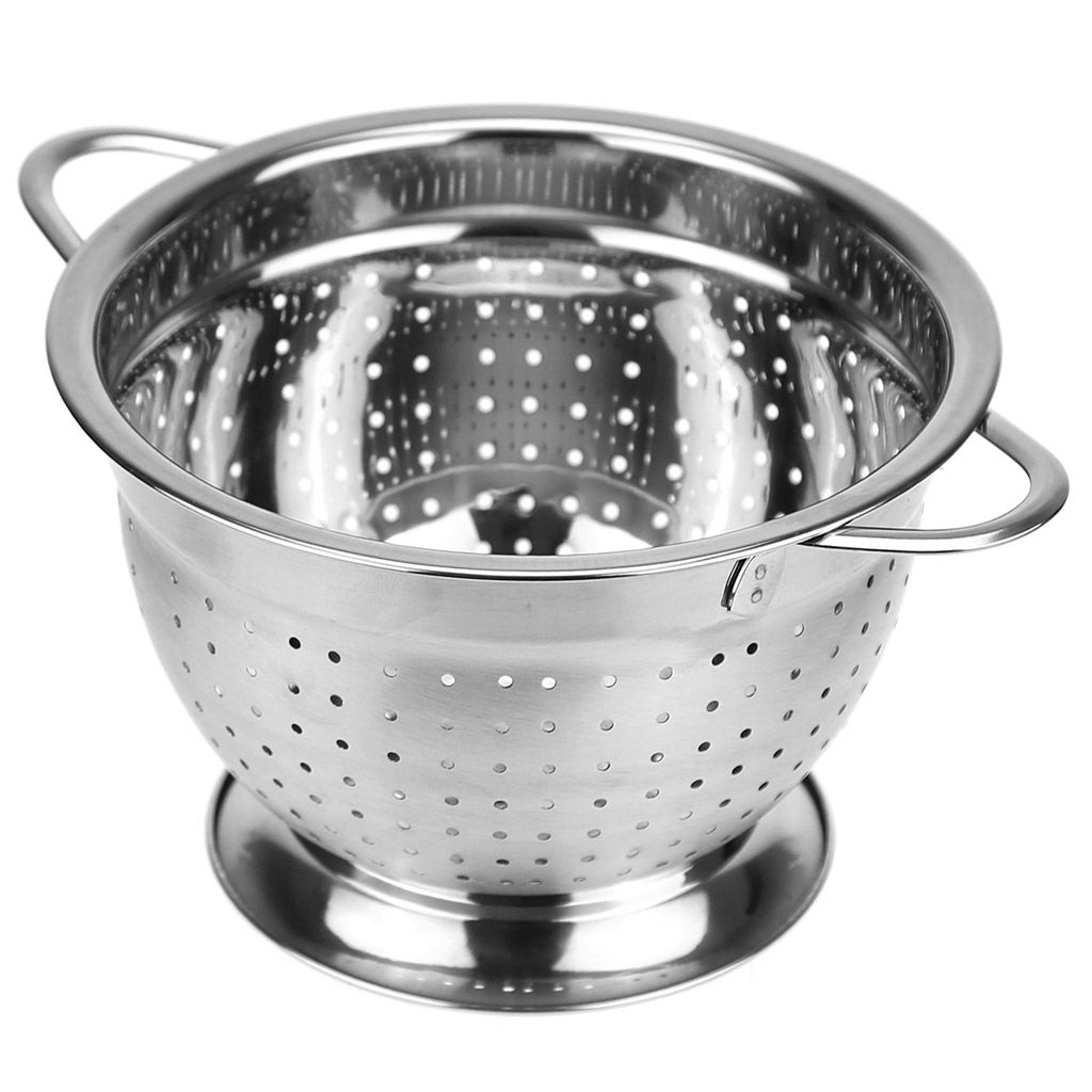 Дуршлаг из нержавеющей стали Премиум д18см h11,5см, 1,5л, s0,30мм, с ручками, на подставке (Китай) - Домашняя мода фото 2