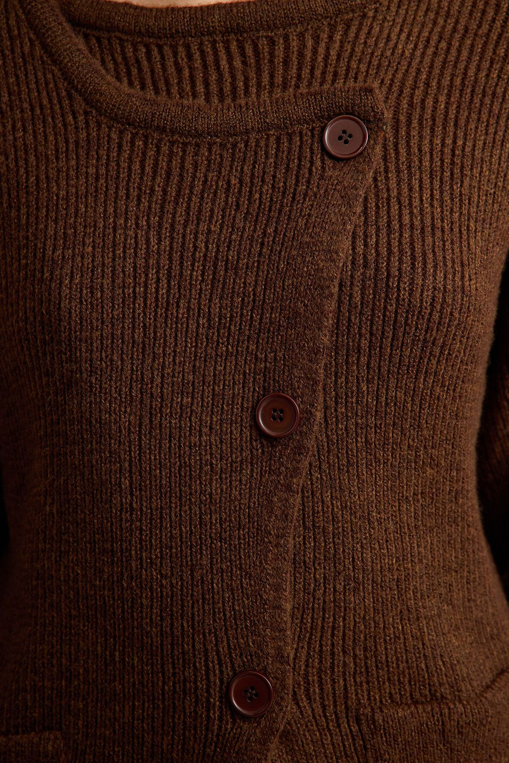 Kahverengi Yumusak Dokulu Kruvaze Triko H?rka TWOAW25HI00306 - Trendyolmilla фото 4