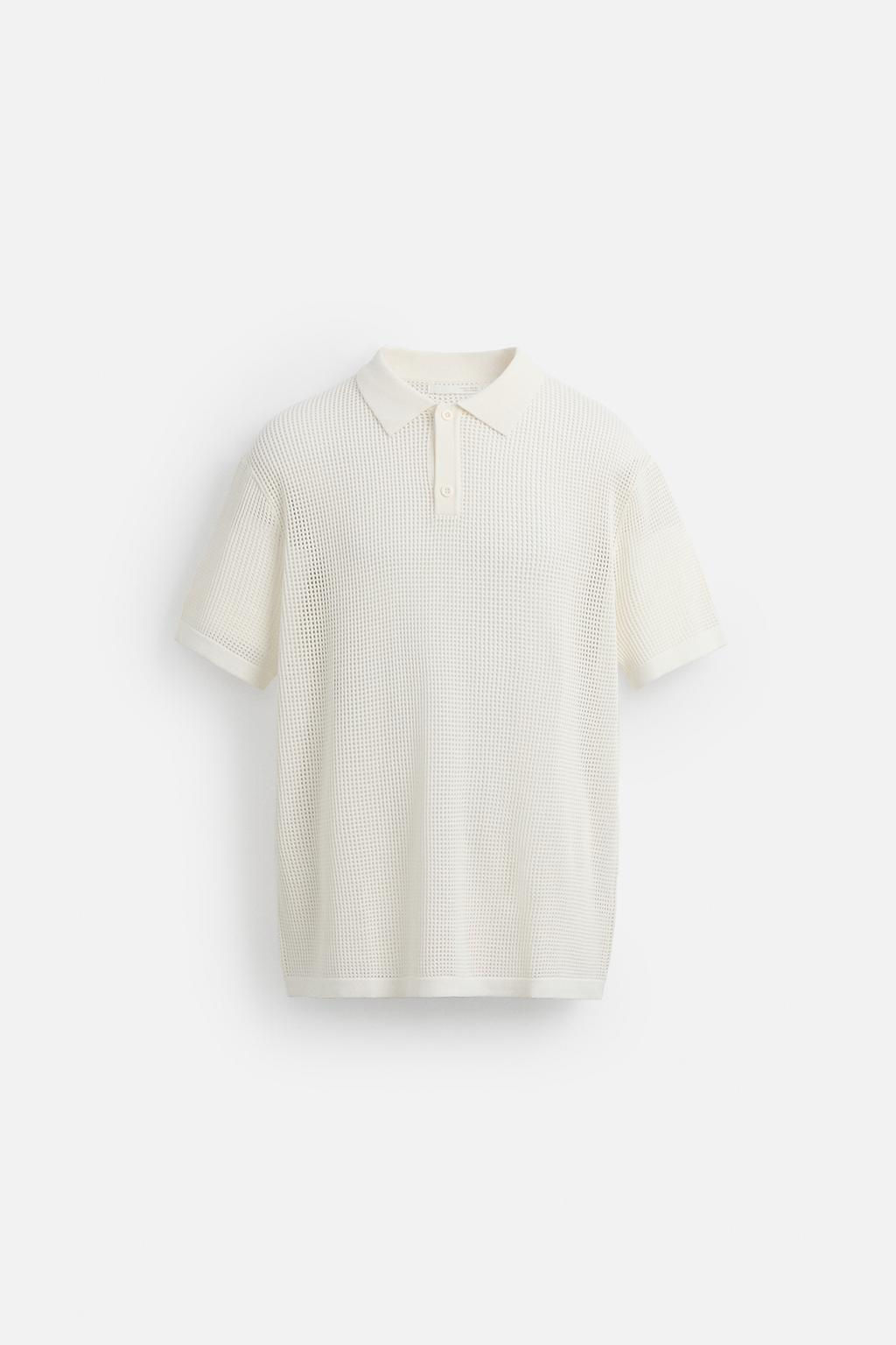 OPENWORK TEXTURED POLO SHIRT - Zara фото 8