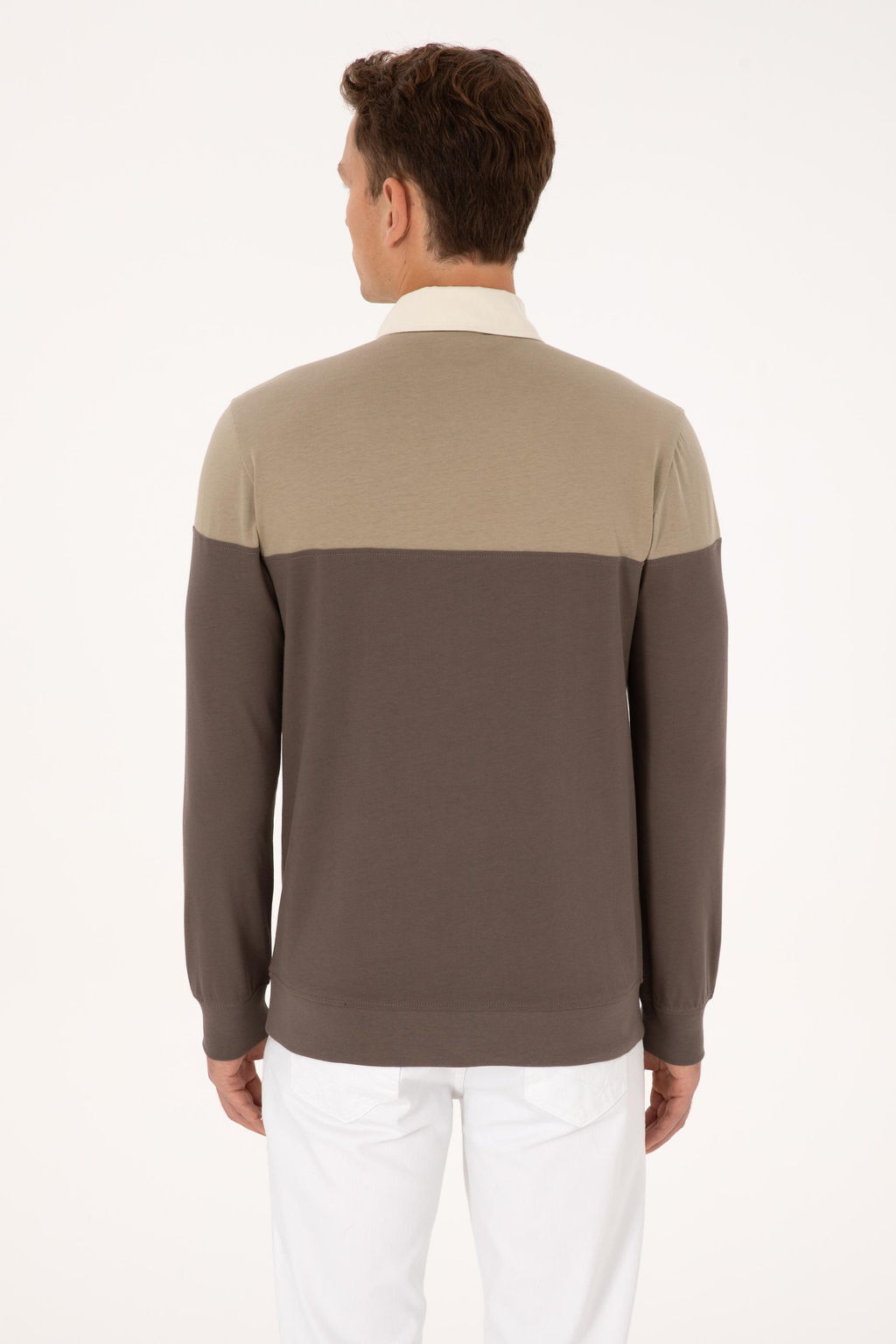 Erkek Regular Fit Polo Yaka A__k Haki Sweatshirt - U.s. polo assn фото 5