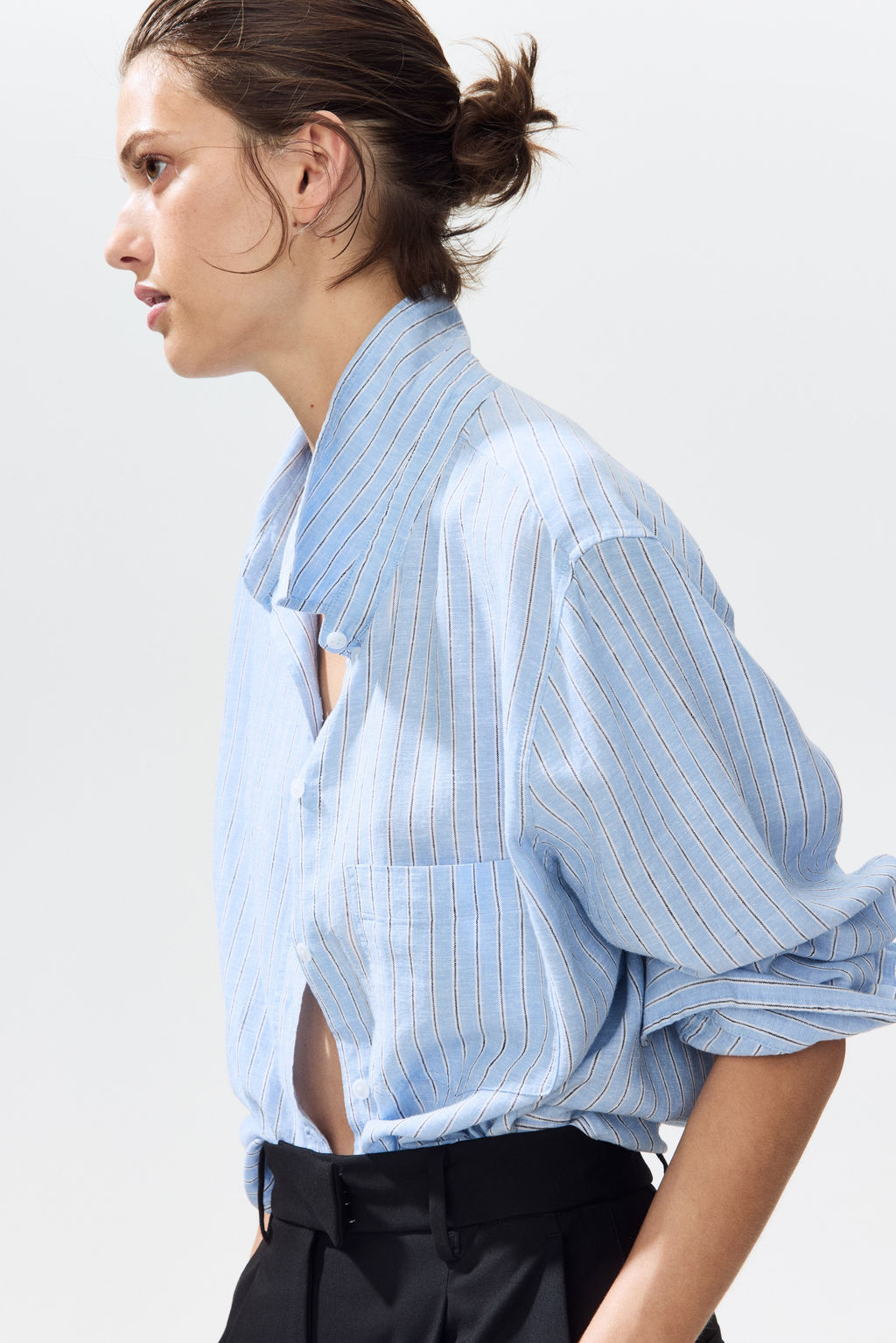 Camisa en mezcla de lino - H&m фото 7