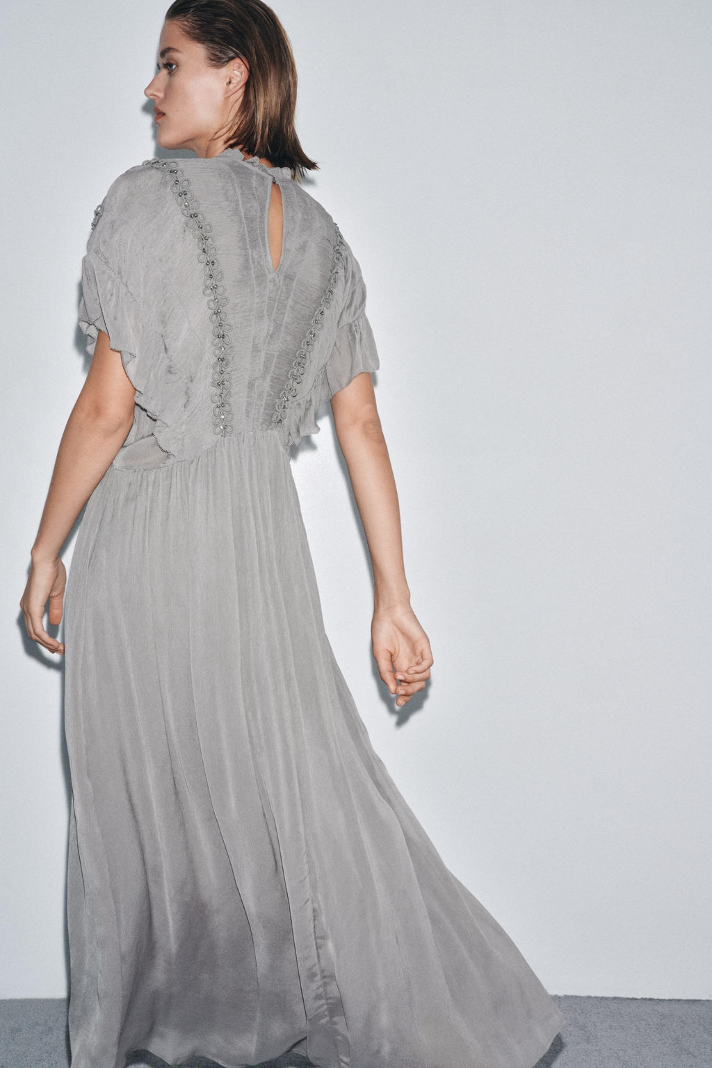 JEWEL KNOT TEXTURED DRESS