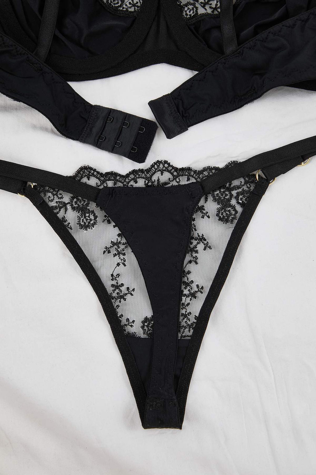 Siyah Dantel Duz Kaps?z Ic Camas?r? Tak?m? THMAW26CC00026 - Trendyolmilla фото 7