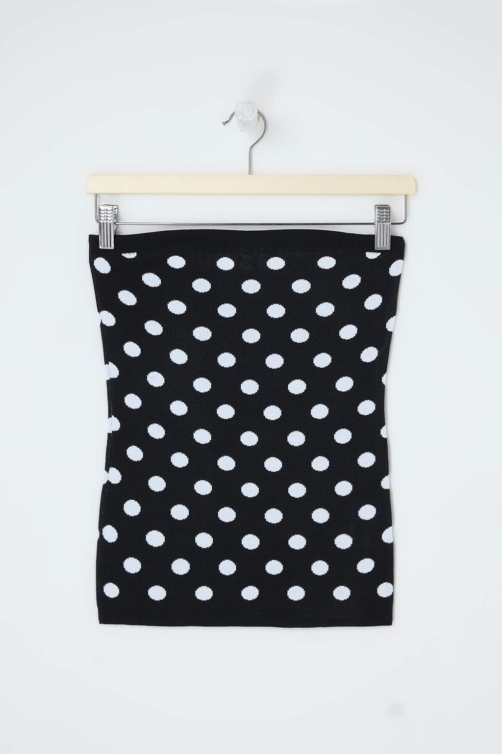 Siyah Straplez Puantiyeli Triko Bluz TWOSS26BZ00323 - Trendyolmilla фото 5