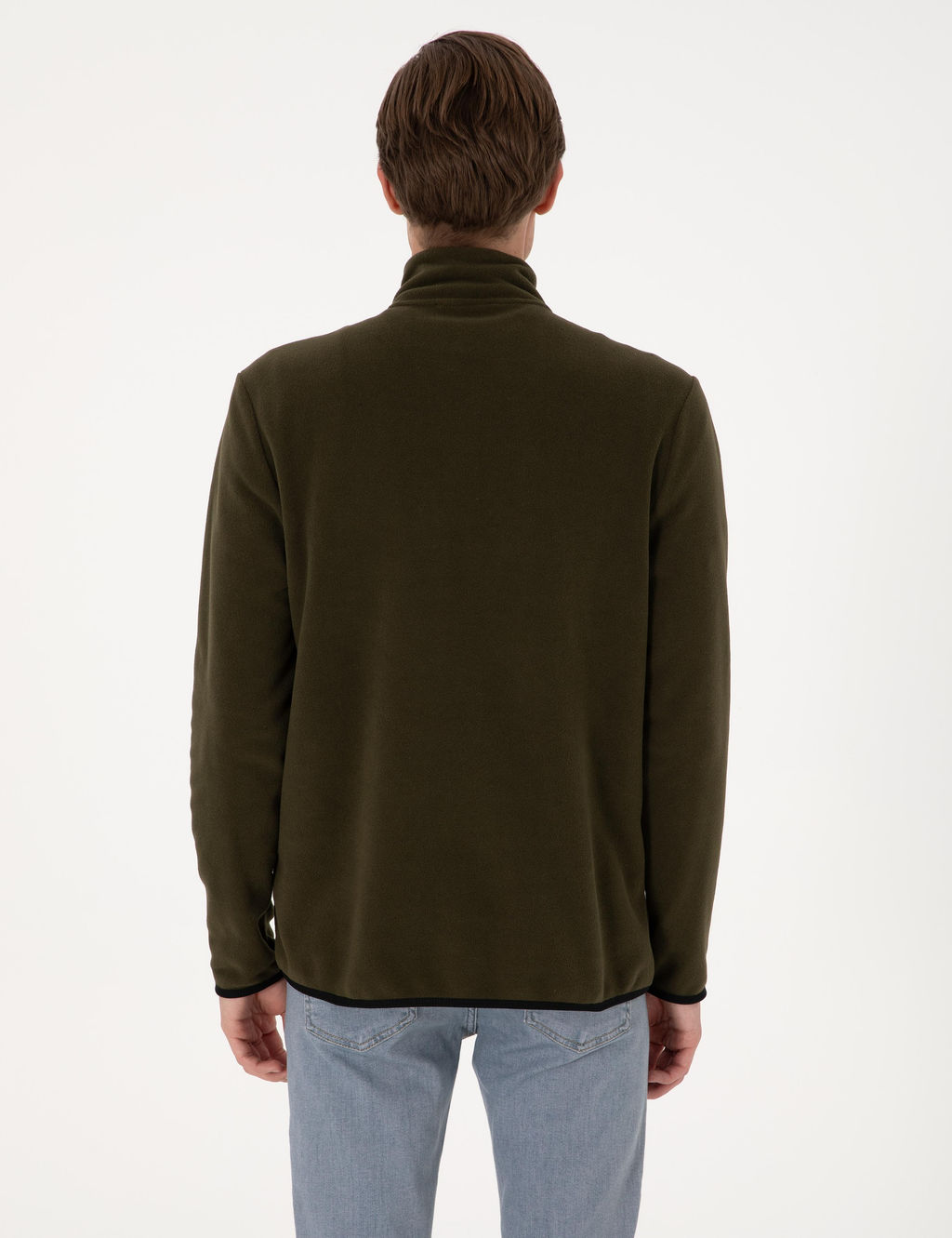Haki Regular Fit Yar_m Fermuarl_ Polar Sweatshirt - Pierre cardin фото 5