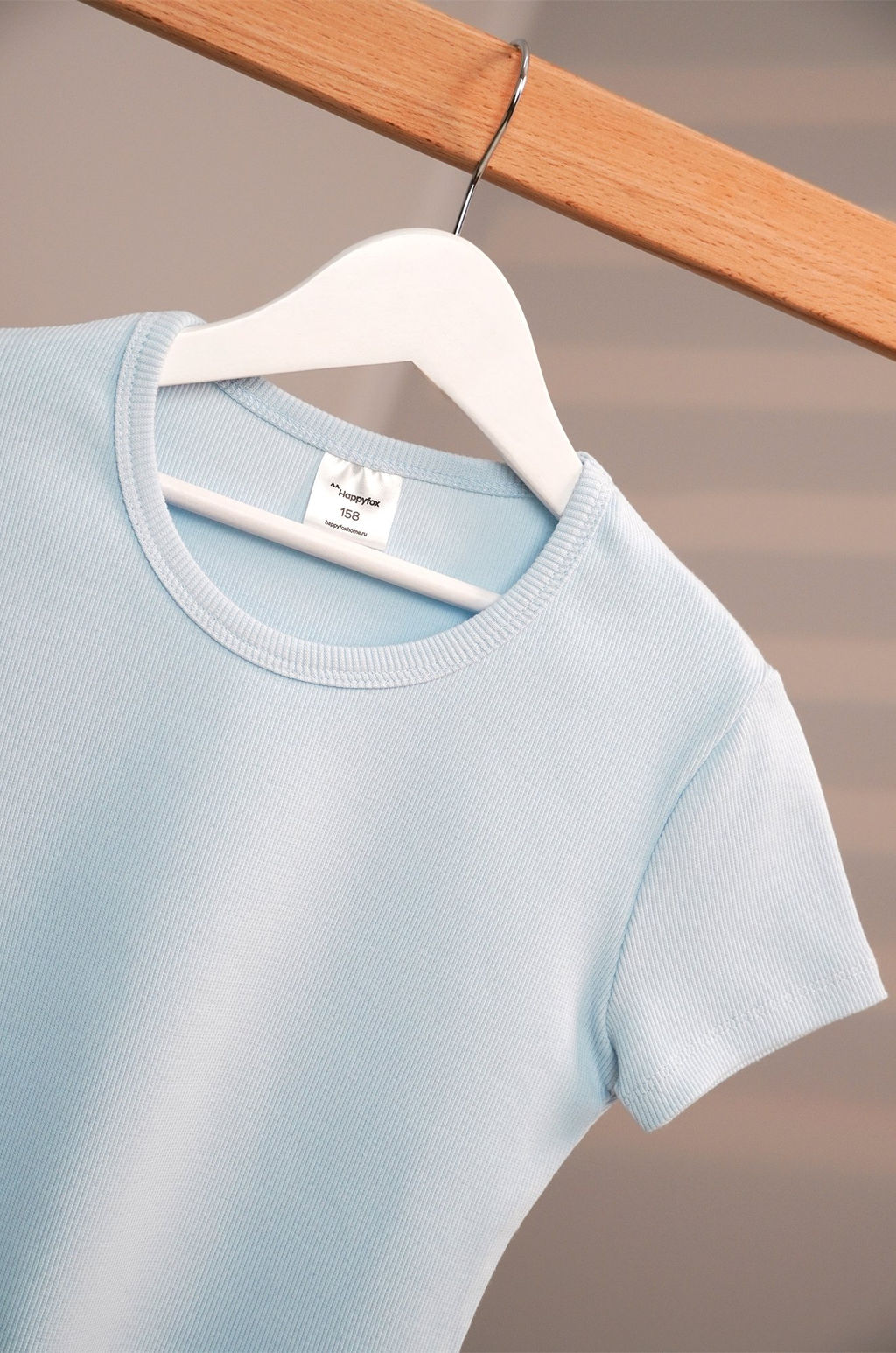 Футболка для девочки в рубчик из рибаны Happyfox  фото 32