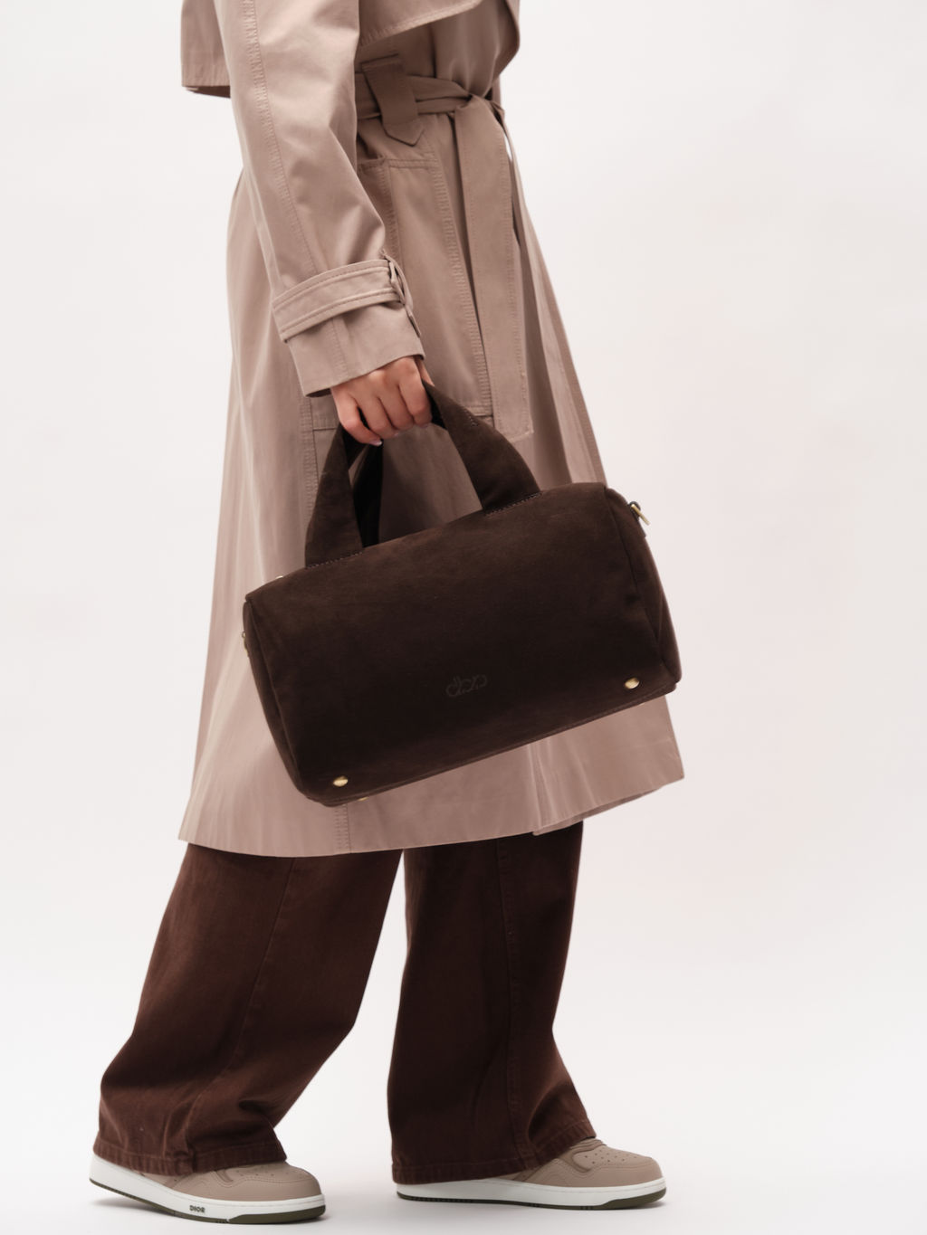 Замшевая сумка Bowling DBR 31378 черный каштан  фото 7