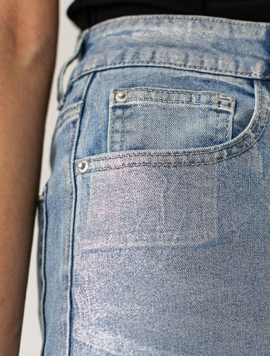 D54.219 Джинсы женские голубой-серебряный