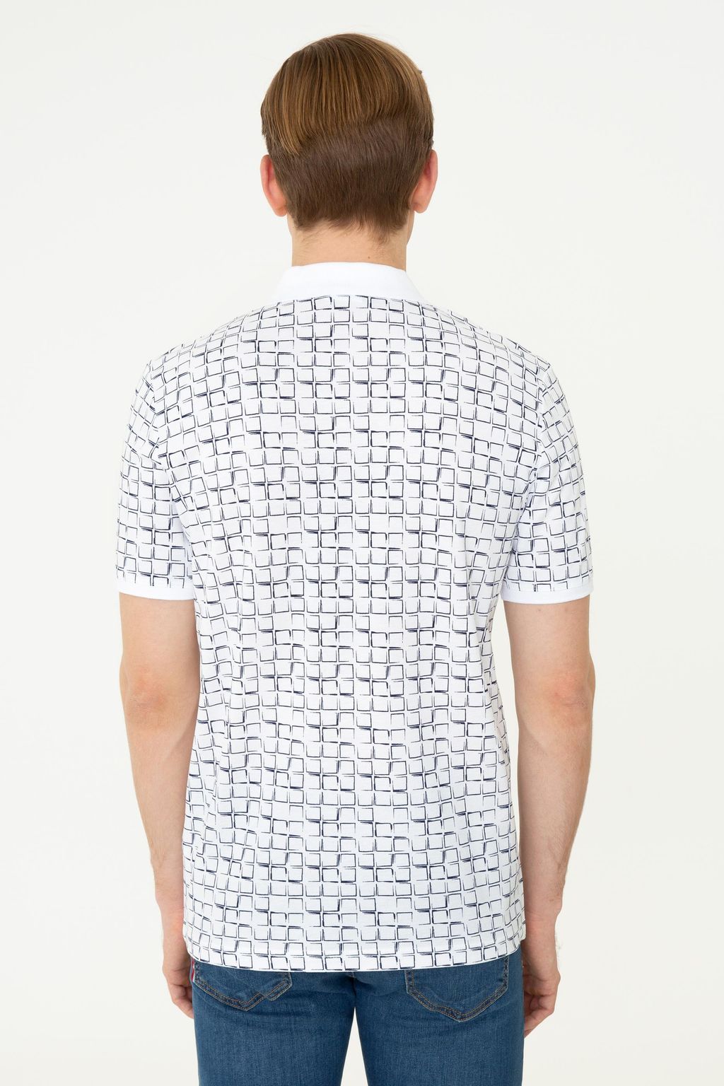 U. S. Polo Assn Мужская темно-синяя футболка с воротником-поло - U.s. polo assn фото 4