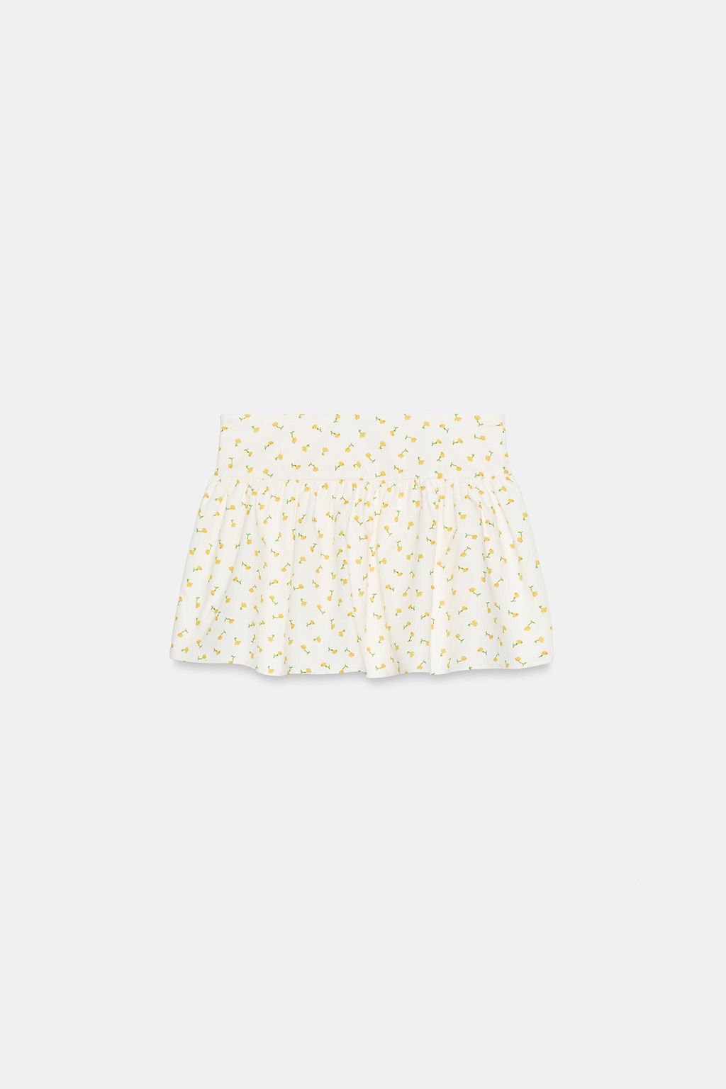 FALDA MINI POPELIN FLORES / Crudo/Amarillo - Zara фото 5