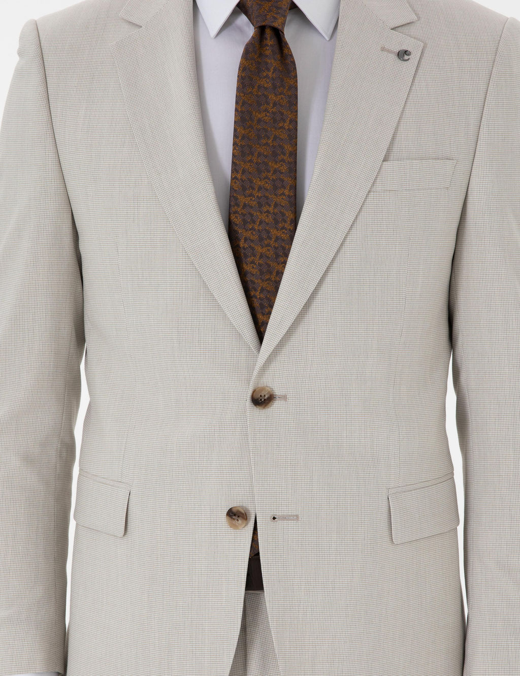 Bej Slim Fit Tak_m Elbise - Cacharel фото 7