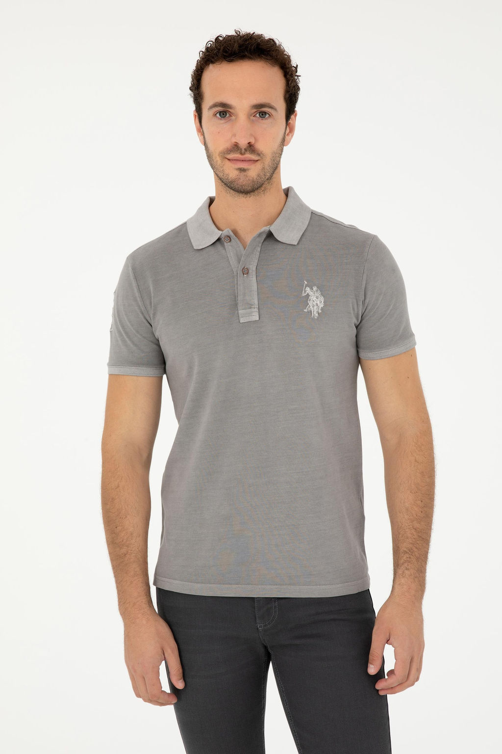 Мужская темно-серая базовая футболка - U.s. polo assn фото 3