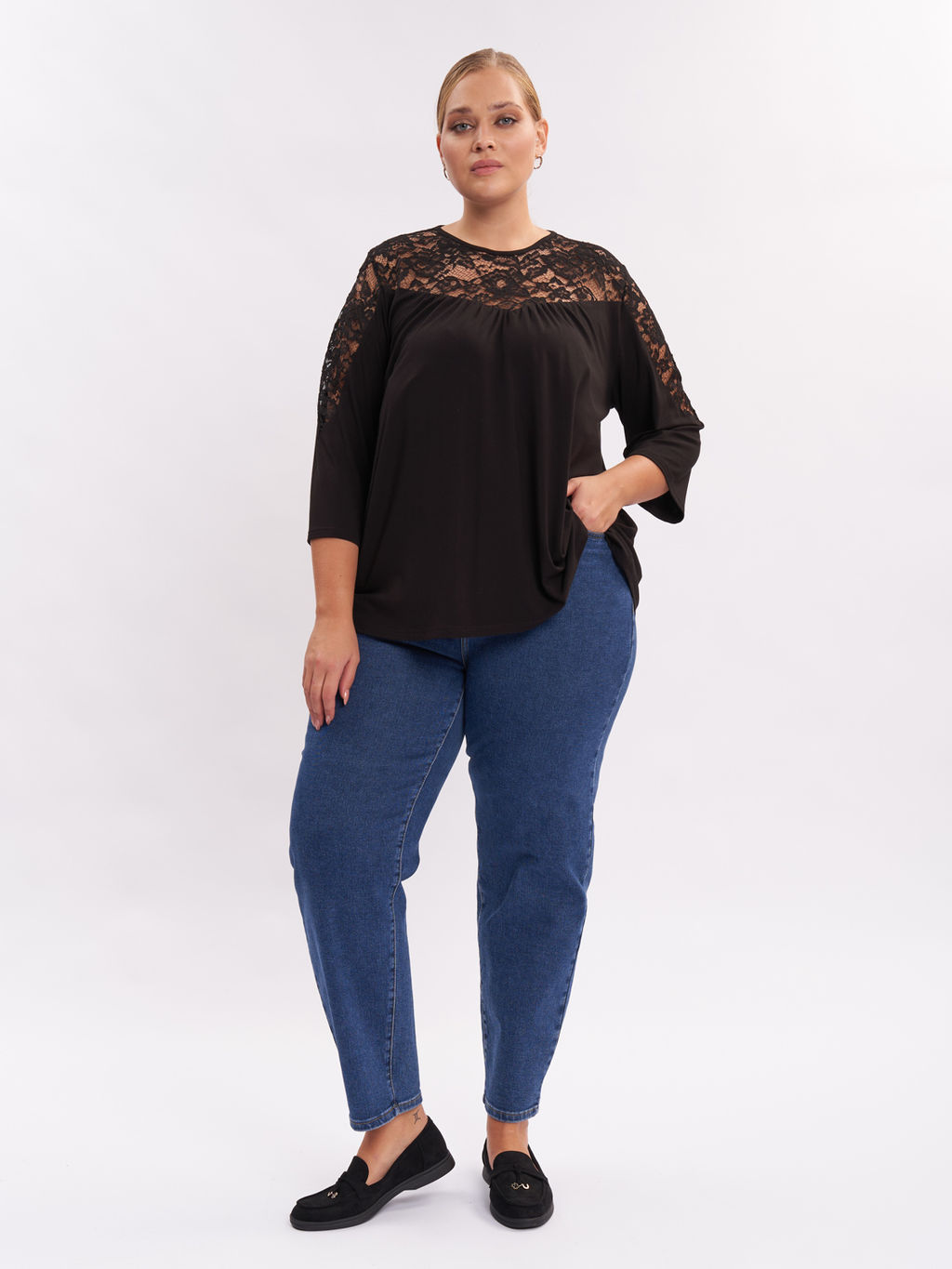 Блузка с кружевом BL17239BLK01 - Артесса фото 8