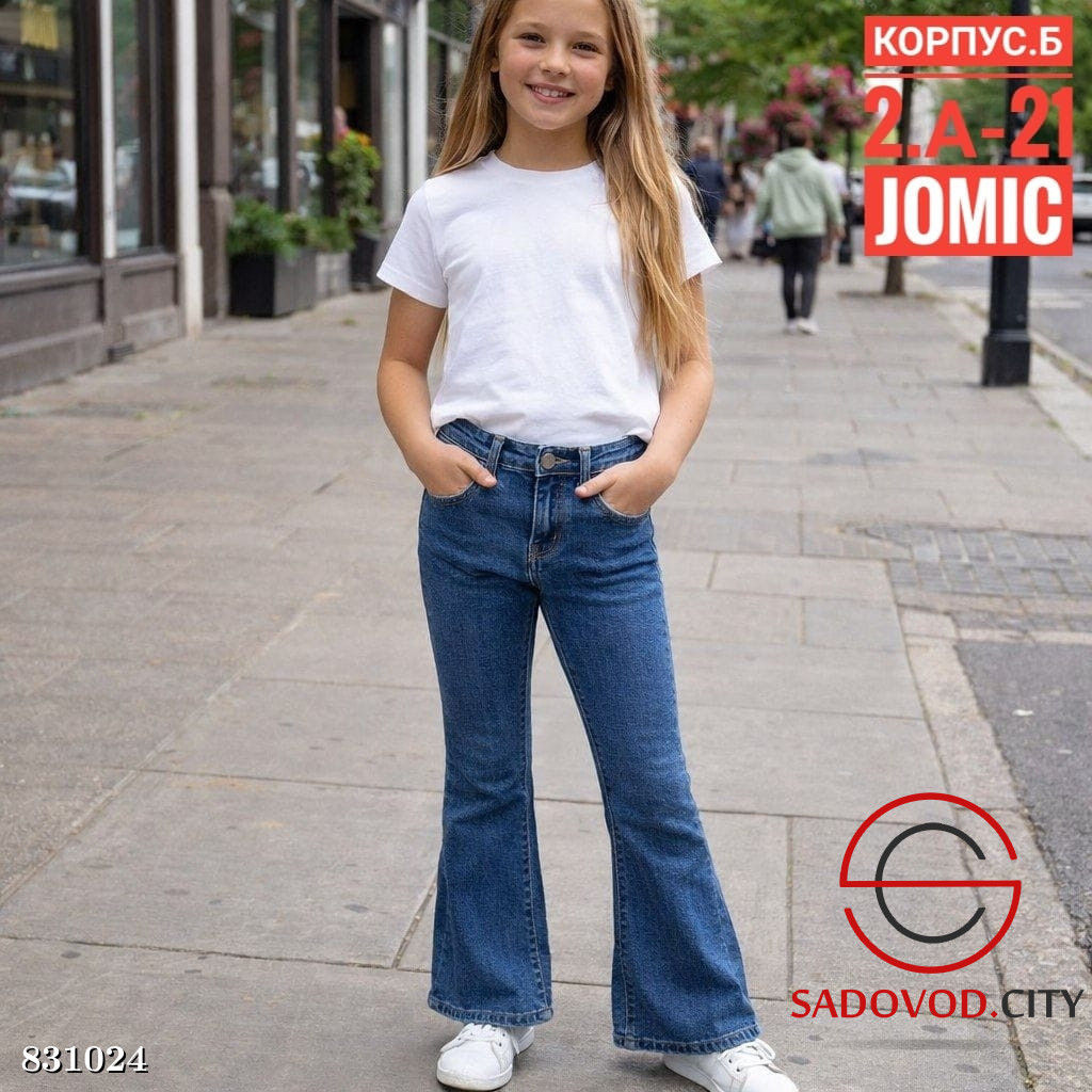 Джинсы для девочки с высокой посадкой