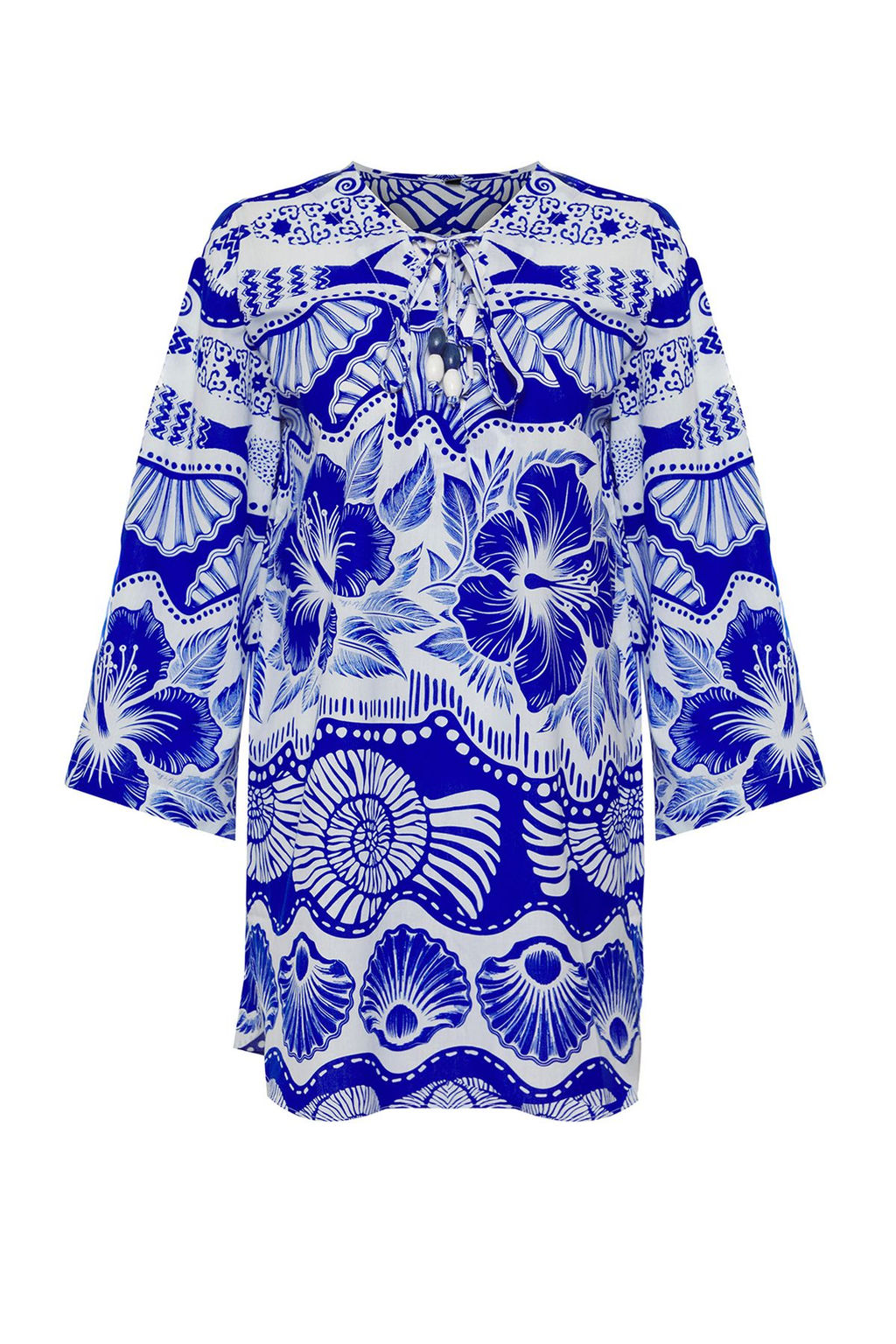 Trendyolmilla Su Alt? Desenli Mini Dokuma %100 Pamuk Plaj Elbisesi TBESS25EL00020  фото 6