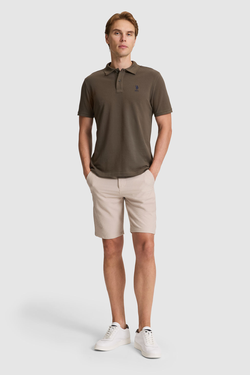 Erkek Koyu Haki Regular Fit Polo Yaka Basic Ti__rt - U.s. polo assn фото 4