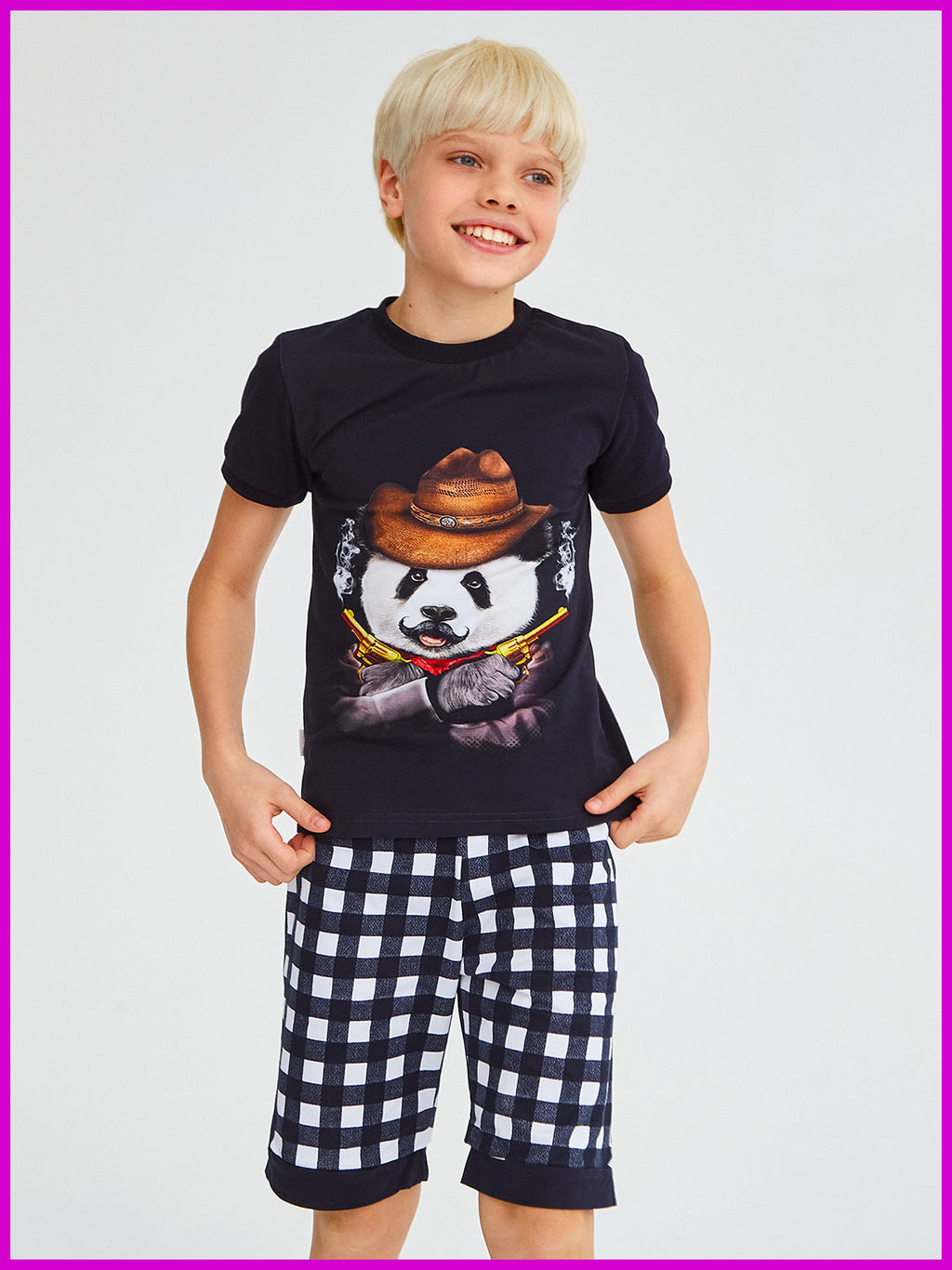 Костюм"Панда",темно-синий