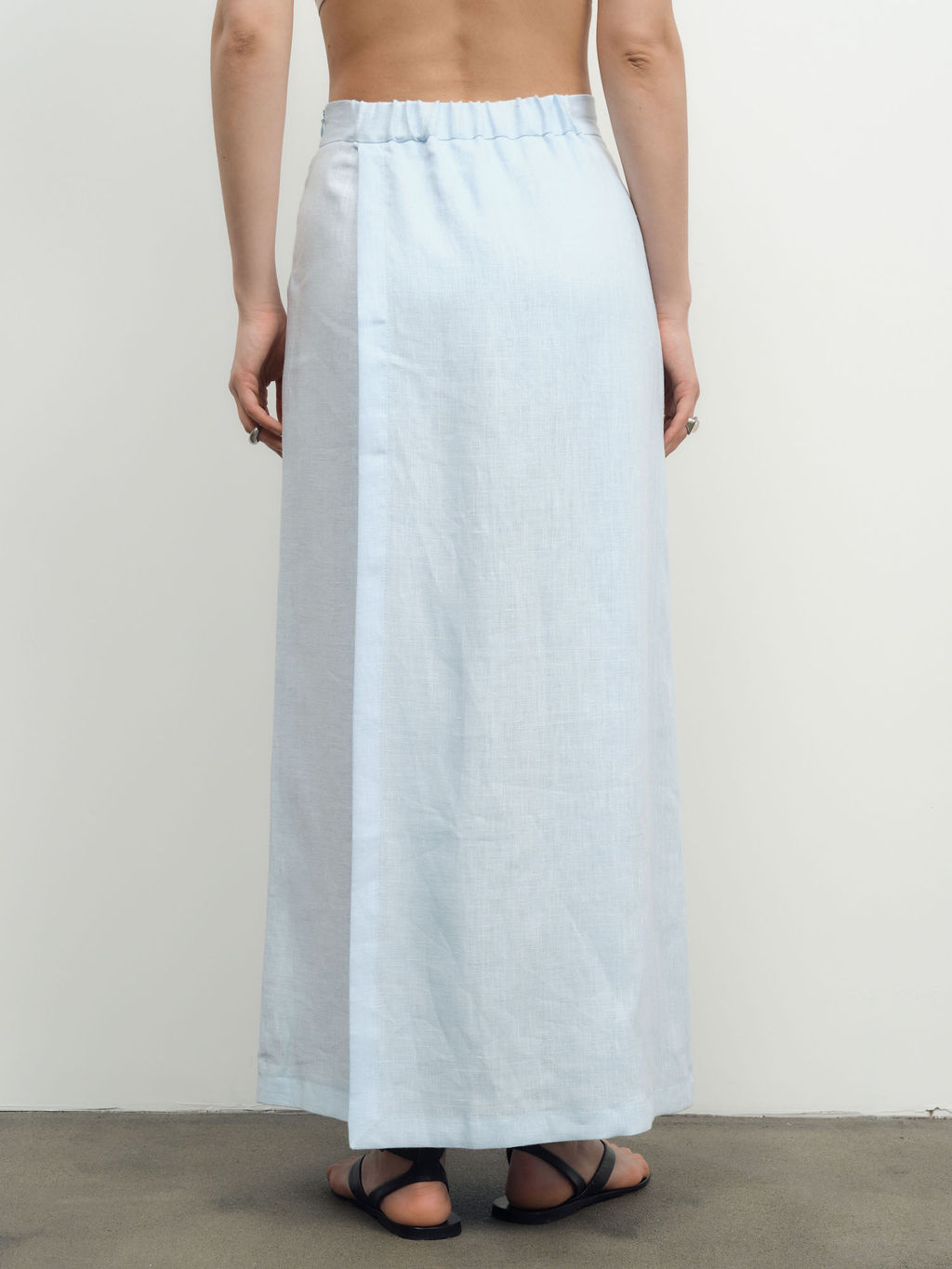Юбка-брюки льняная 10990 голубая