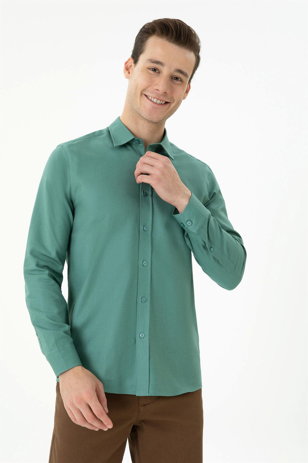 Мужская мятная рубашка с длинным рукавом - U.s. polo assn фото 3