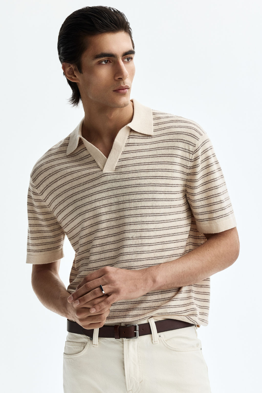 Polo en mezcla de lino Regular Fit - H&m фото 7