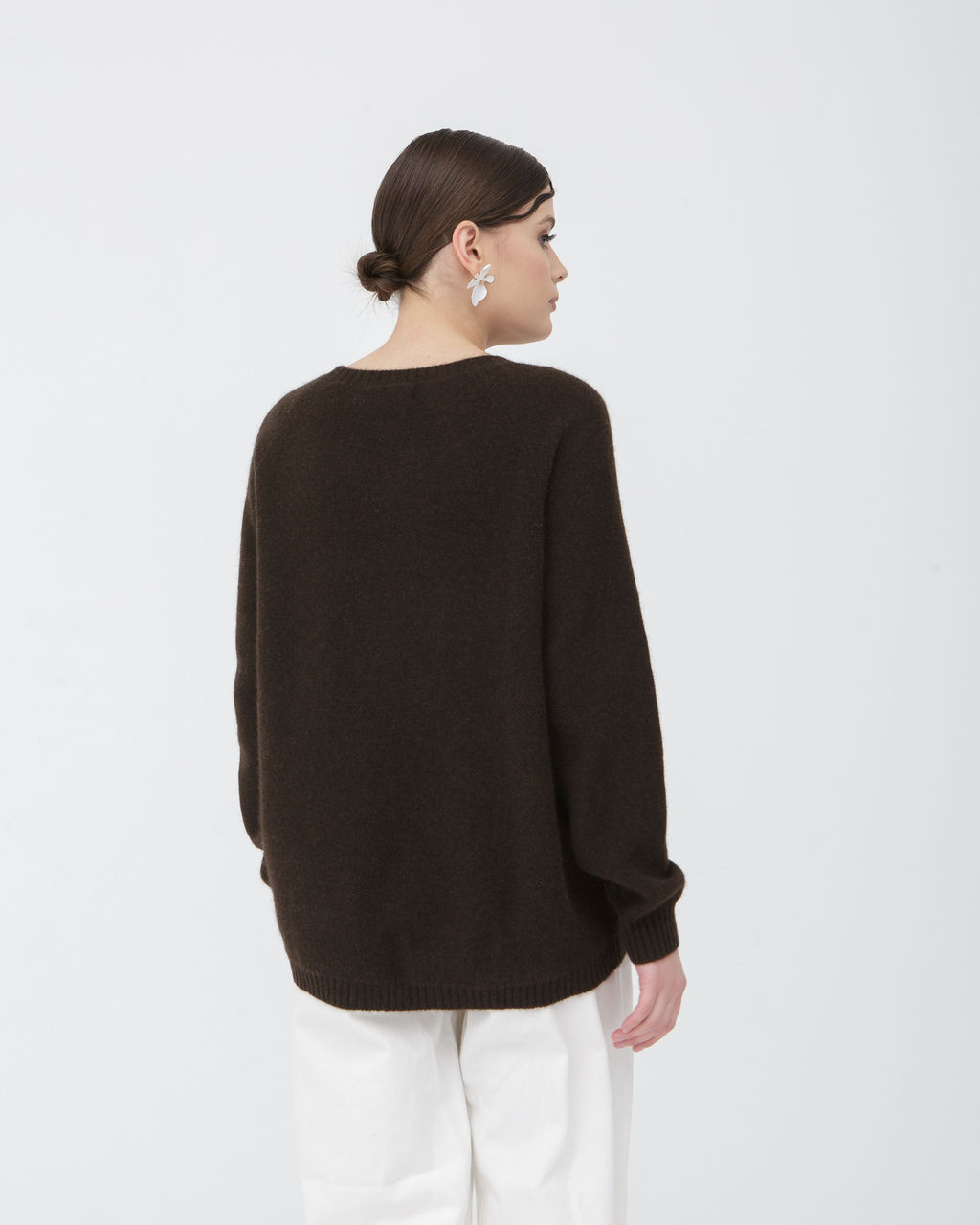 Джемпер из пуха яка 3004 темно-коричневый