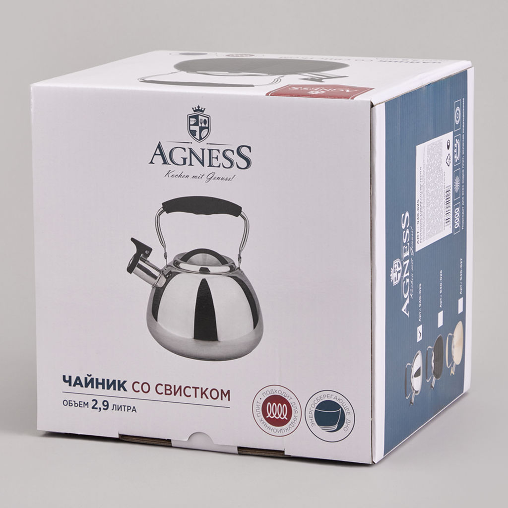 ЧАЙНИК СО СВИСТКОМ И СКЛАДЫВАЮЩЕЙСЯ РУЧКОЙ, 2.9Л - Agness фото 4