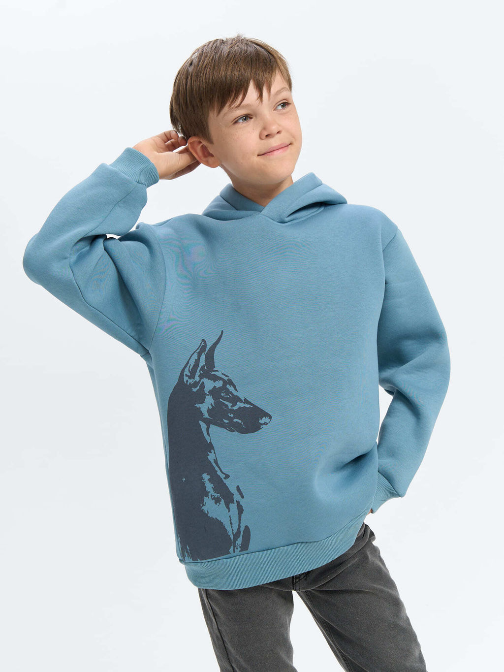 Худи Деним с принтом утепленное 7+ - Bungly фото 4