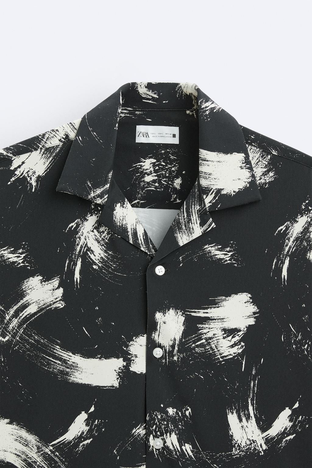 ABSTRACT PRINT STRETCH SHIRT - Zara фото 8