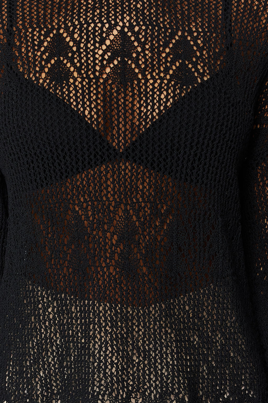 Siyah Pamuk Kar?s?ml? Ajurlu/Delikli Triko Kazak TWOSS24KZ00011 - Trendyolmilla фото 5