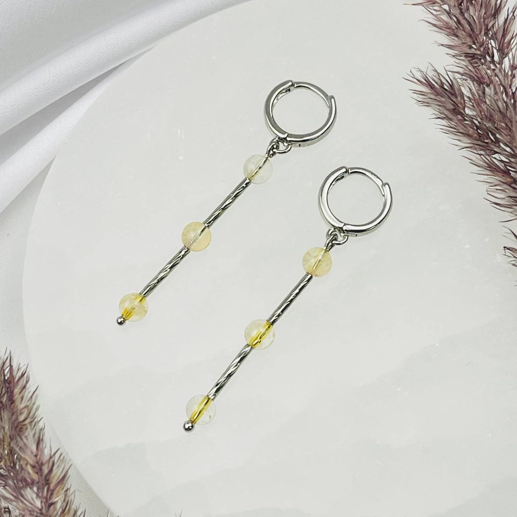 Серьги длинные из Рутилового кварца