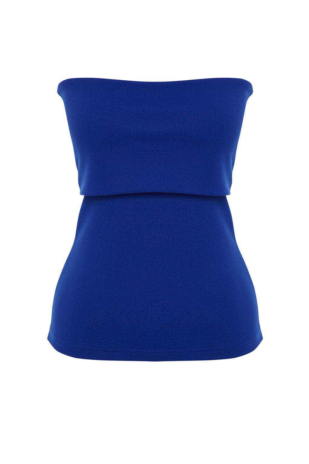 Trendyolmilla Beyaz Straplez Yaka Yandan Fermuarl? Krep Orme Bluz TWOSS23BZ00928  фото 9