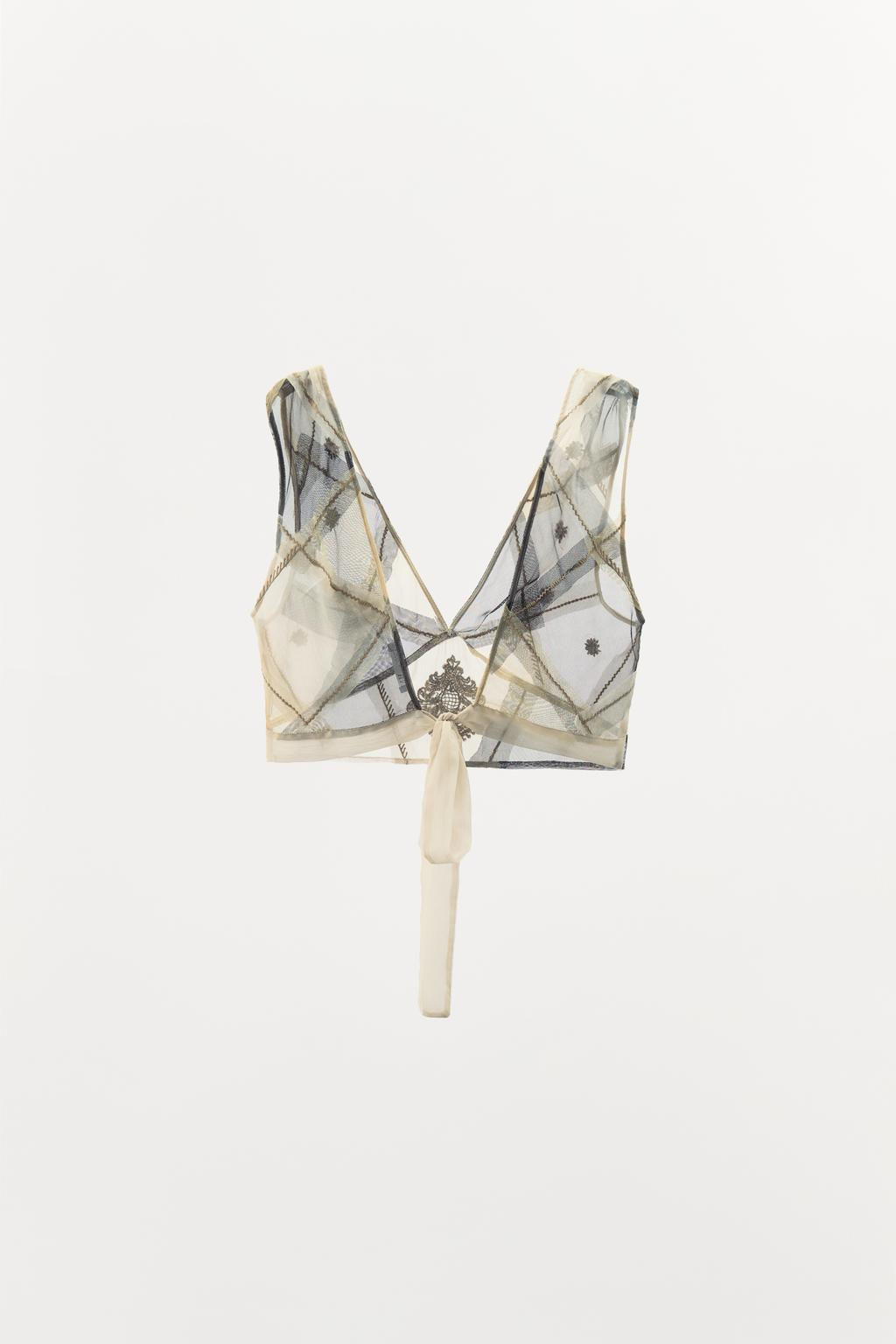 PATCHWORK BEADED AND SEQUINNED TOP - Zara фото 5
