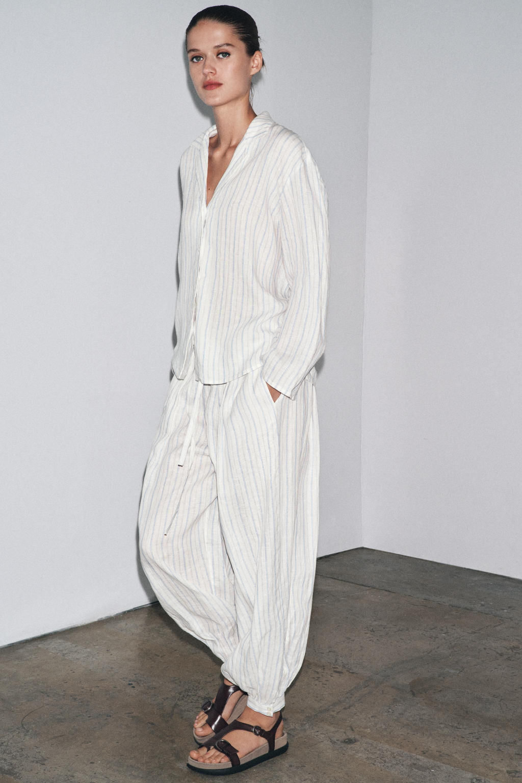 ZW COLLECTION STRIPED BALLOON TROUSERS - Zara фото 8