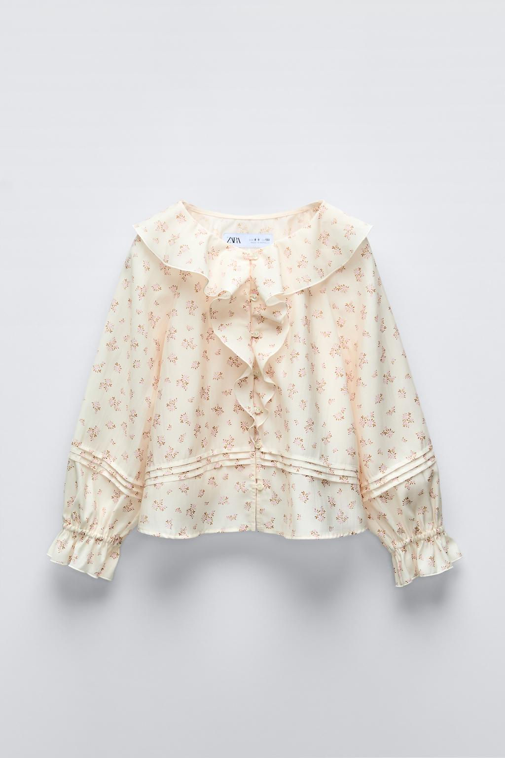 FLORAL PRINT BLOUSE WITH RUFFLE TRIMS - Zara фото 2