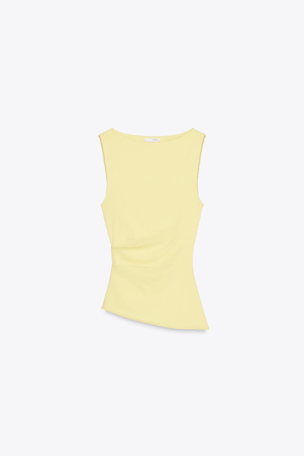 ASYMMETRIC DRAPED T-SHIRT - Zara фото 19