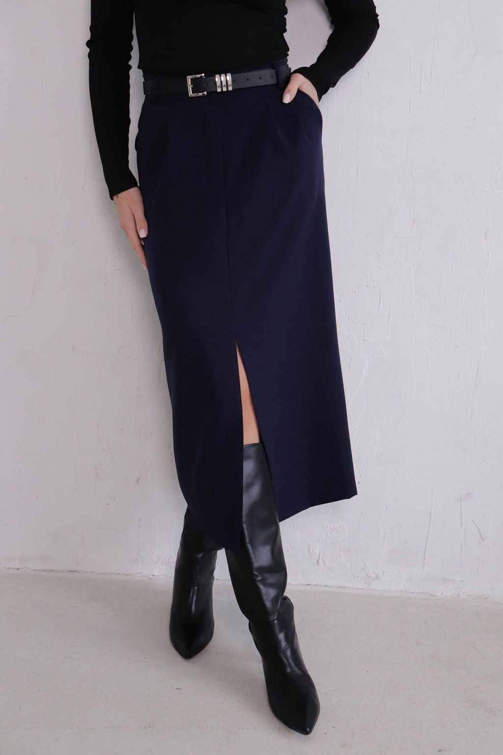 11364 Юбка миди-макси тёмно-синяя - Martichelli фото 8